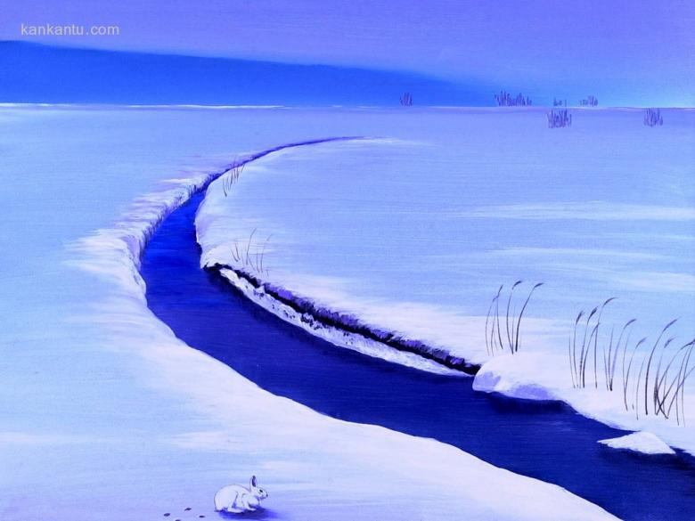 手绘雪景