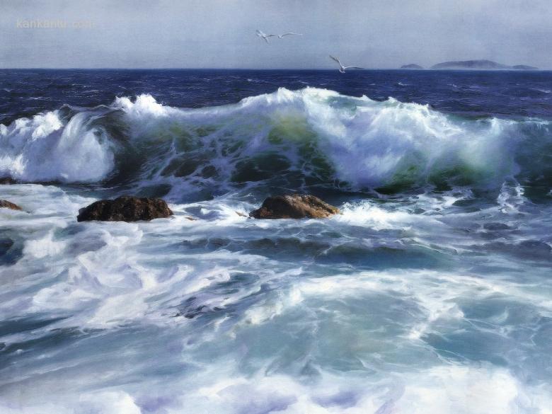 手绘大海