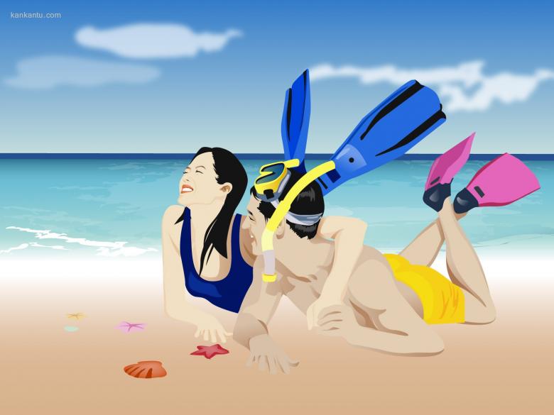 矢量夏日海滩