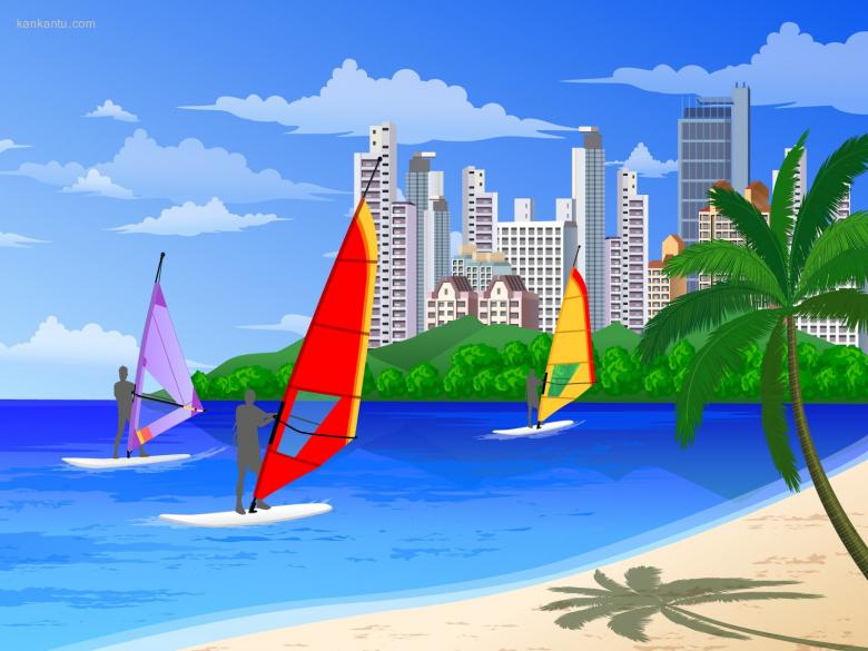 矢量夏日海滩