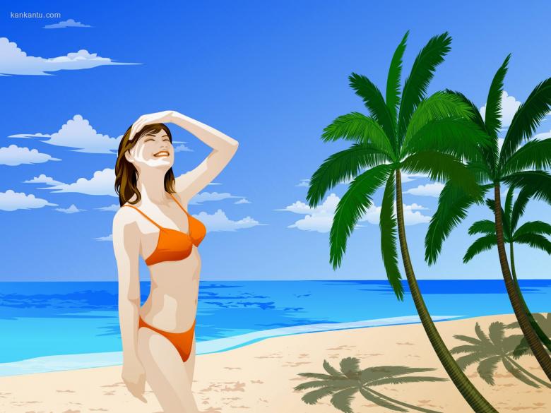 矢量夏日海滩