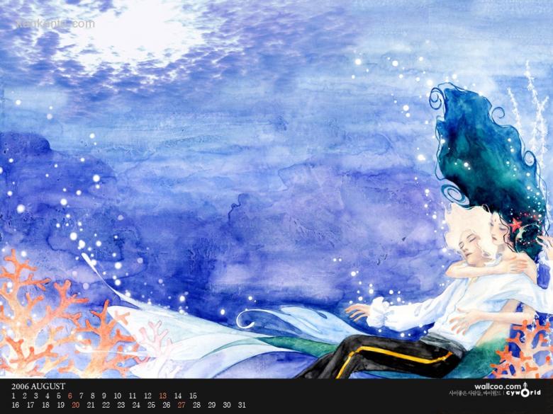 2006年8月精美插画月历