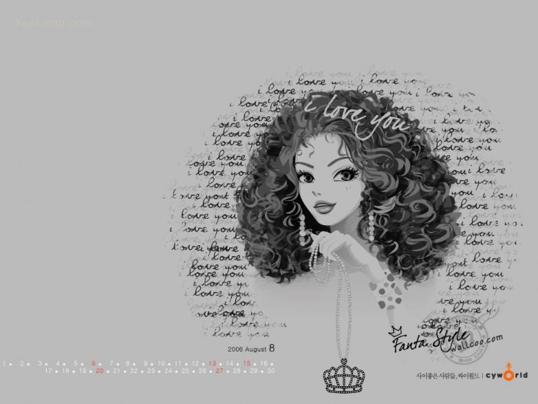 2006年8月精美插画月历