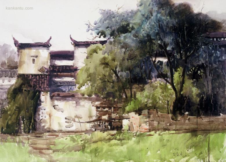 潮汕家园-周蓝凌水彩桌面