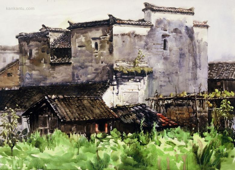 潮汕家园-周蓝凌水彩桌面