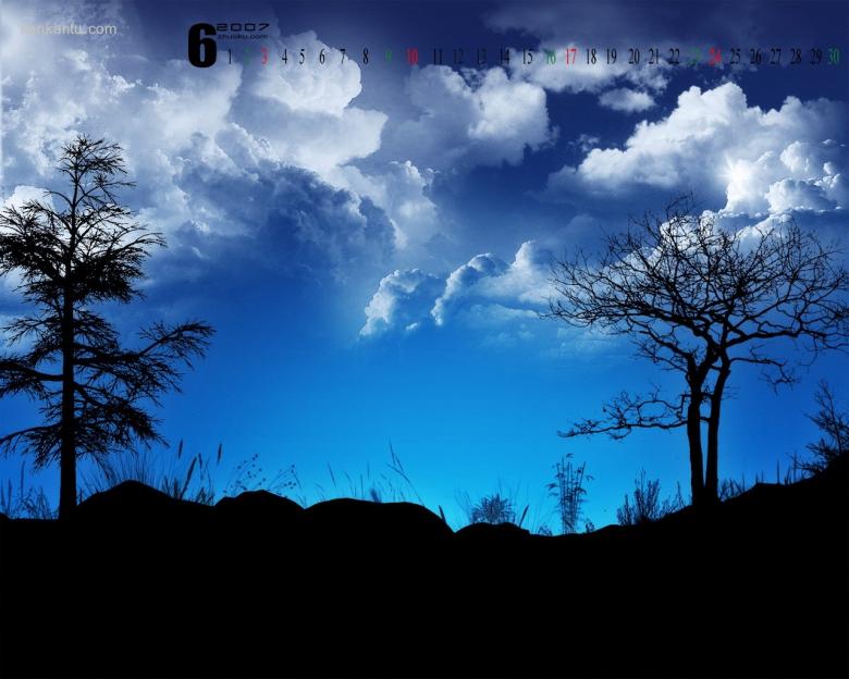 2007年6月风景月历