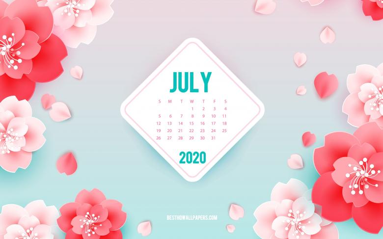 2020年7月日历