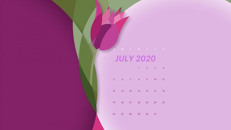 2020年7月日历