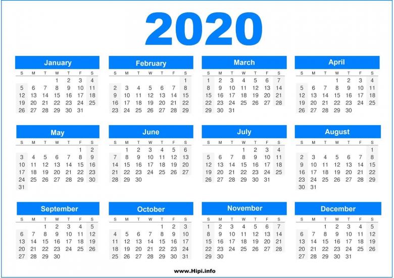 2020年7月日历