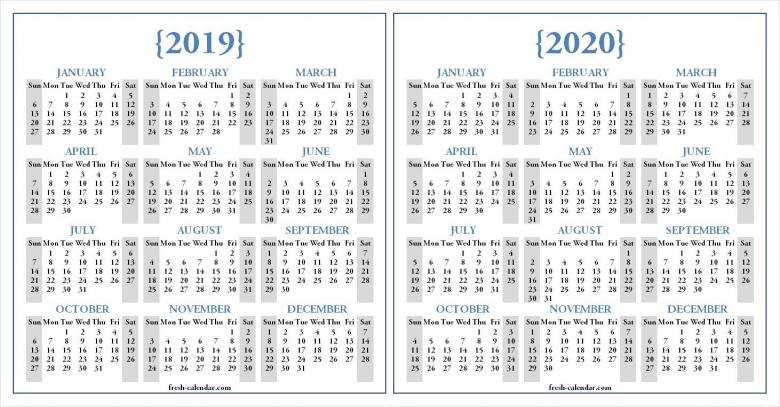 2020年8月日历