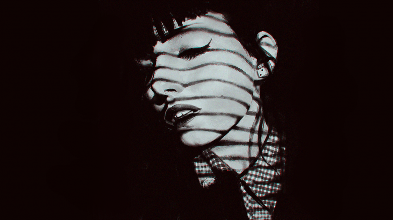 水墨美女肖像画