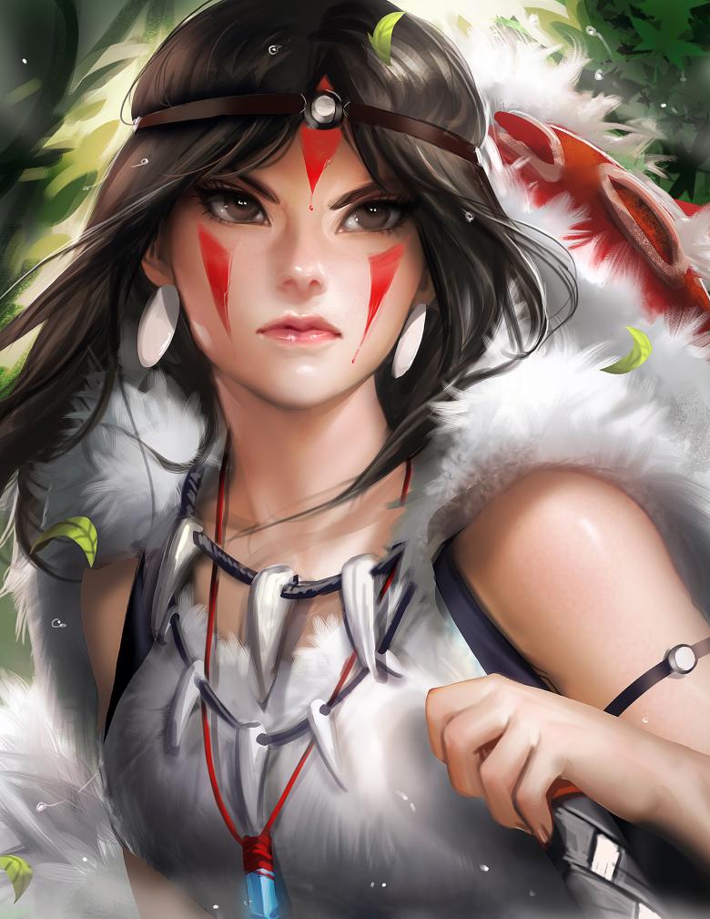 水墨美女肖像画