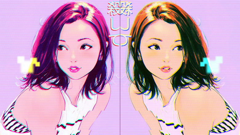 水墨美女肖像画