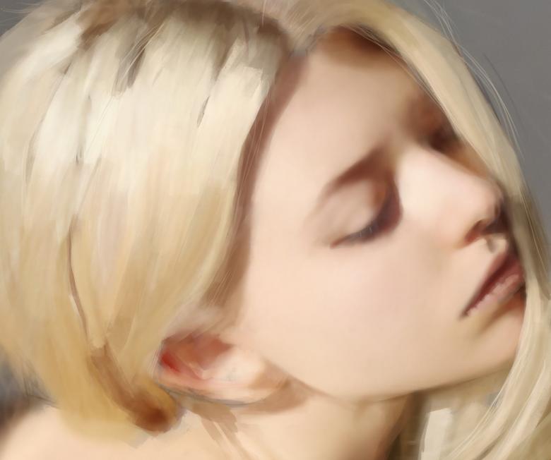 水墨美女肖像画